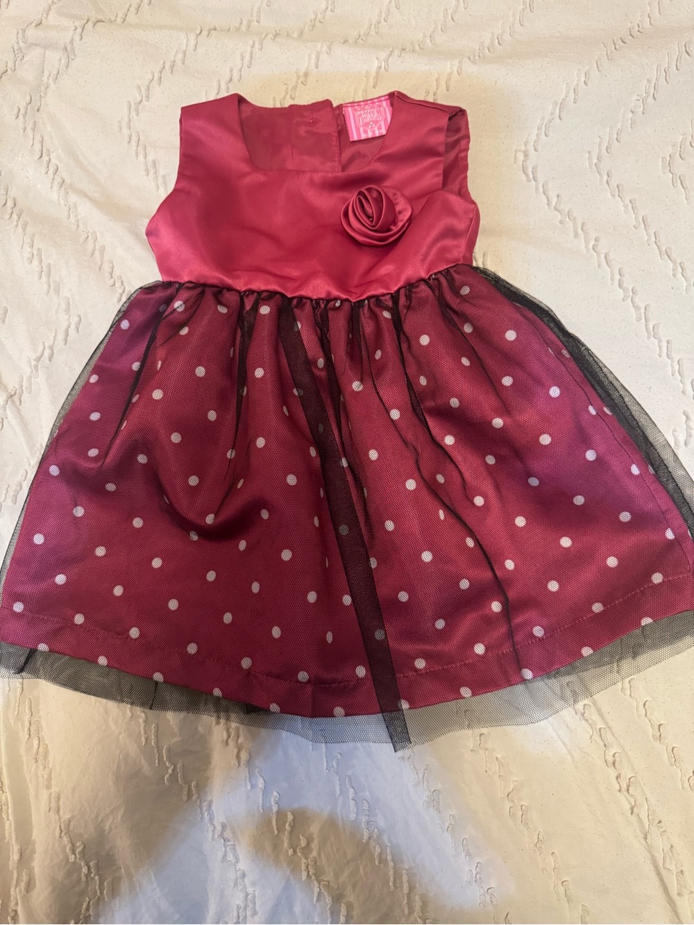 Everly Red Satin Rosette Dress